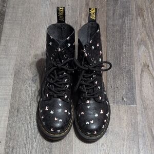 Dr. Martens 1460 Pascal Leather Wild Heart Printed Lace Up Boots
